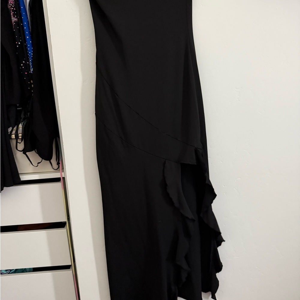 Black Tube top Ruffled Cocktail Dress